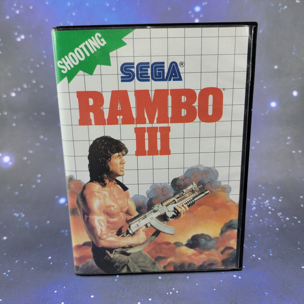 Rambo III Sega Master System CIB Light Phaser Shooting Game Tonka 7015